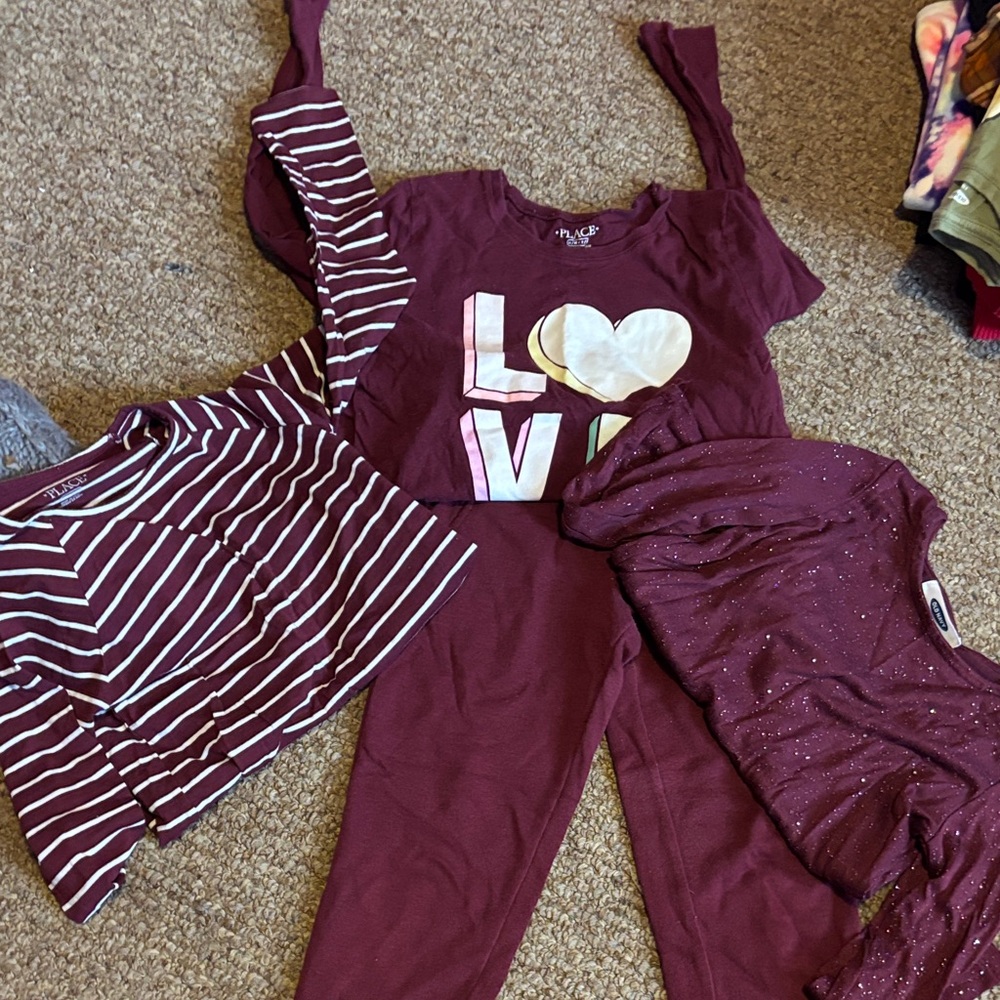 Old Navy/Children’s Place Burgundy Love Outfit Set